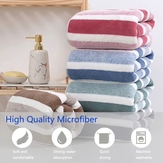 Super Absorbent Quick-Dry Dog Bathrobe, Soft Striped Towel Robe for Pets with Adjustable Belly Strap Cat Pet Bath Large Bath To